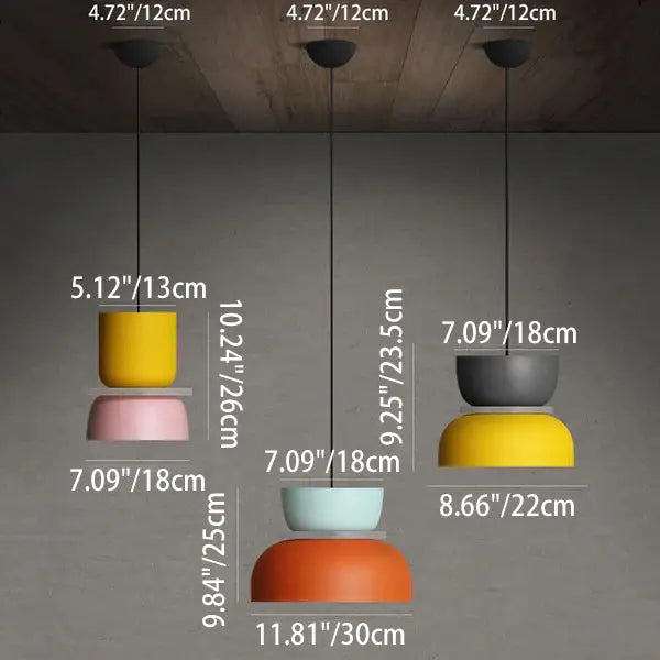 Nordic Colorful Macaron 1-Light LED Pendant Light Cuvalon