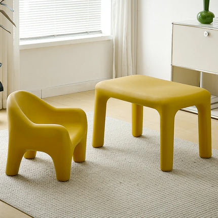 Modern Minimalist Rectangular PE Kids Desk & Chair Set For Bedroom & Living Room Cuvalon