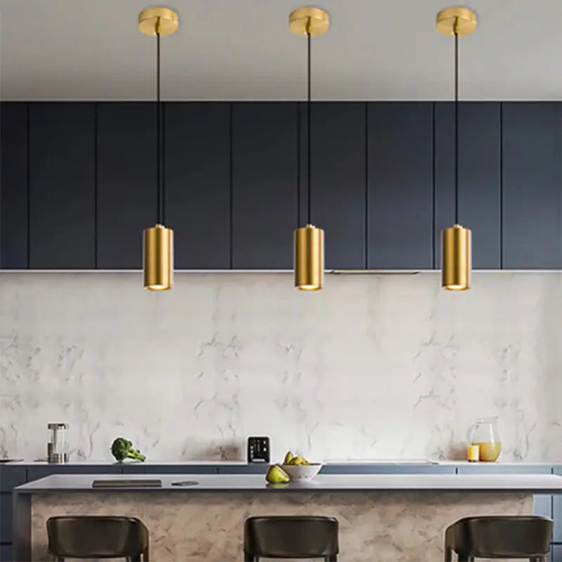 Nordic Minimalist Column Iron Mini 1-Light Pendant Light Cuvalon