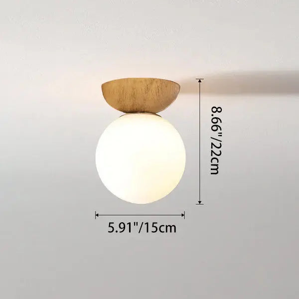 Modern Minimalist Glass Iron Orb 1-Light Semi-Flush Mount Light/Pendant Light for Living Room Cuvalon