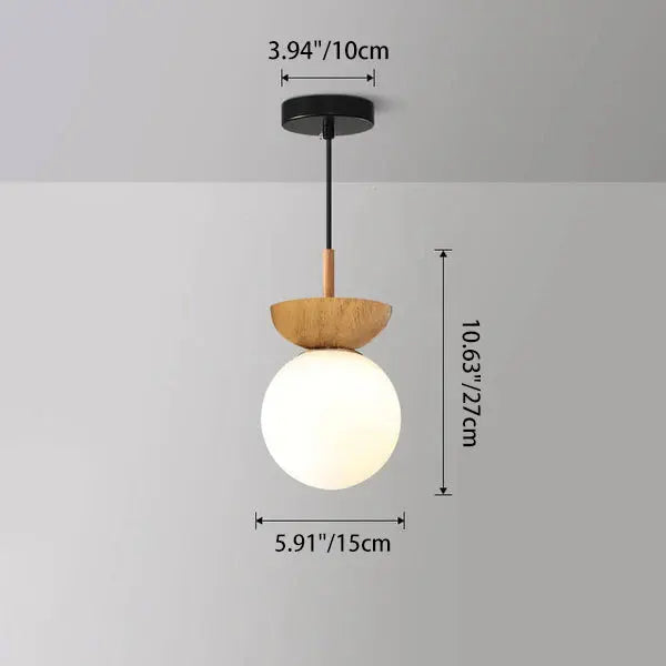 Modern Minimalist Glass Iron Orb 1-Light Semi-Flush Mount Light/Pendant Light for Living Room Cuvalon