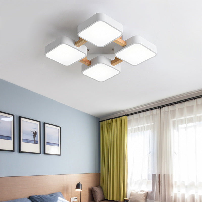 Modern Acrylic Small Cube Combination LED Flush Mount Light Cuvalon
