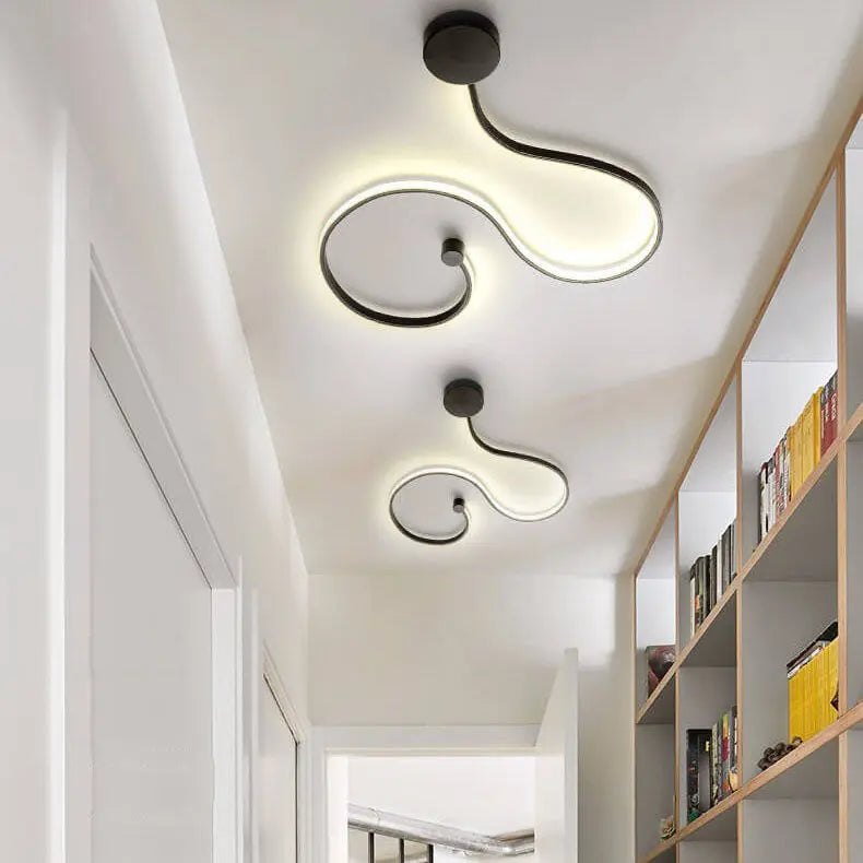 Modern Long Aluminum Snake Shaped 1-Light Curved LED Wall Sconce Lamp Cuvalon