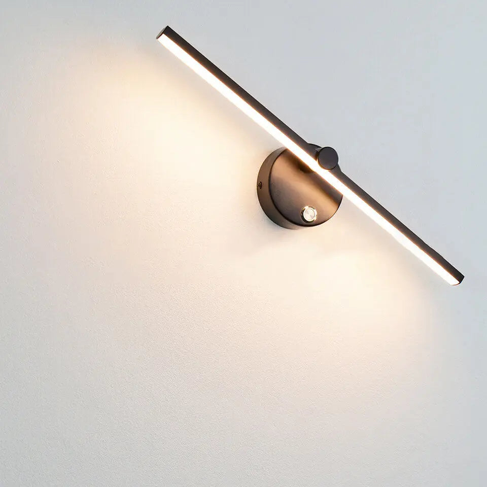 Nordic Minimalist Aluminum Long Bar Switch LED Mirror Wall Sconce Lamp Cuvalon