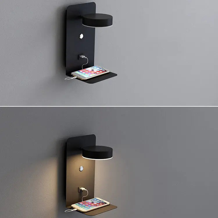 Modern Iron Square LED USB Rechargeable Wall Sconce Lamp Cuvalon