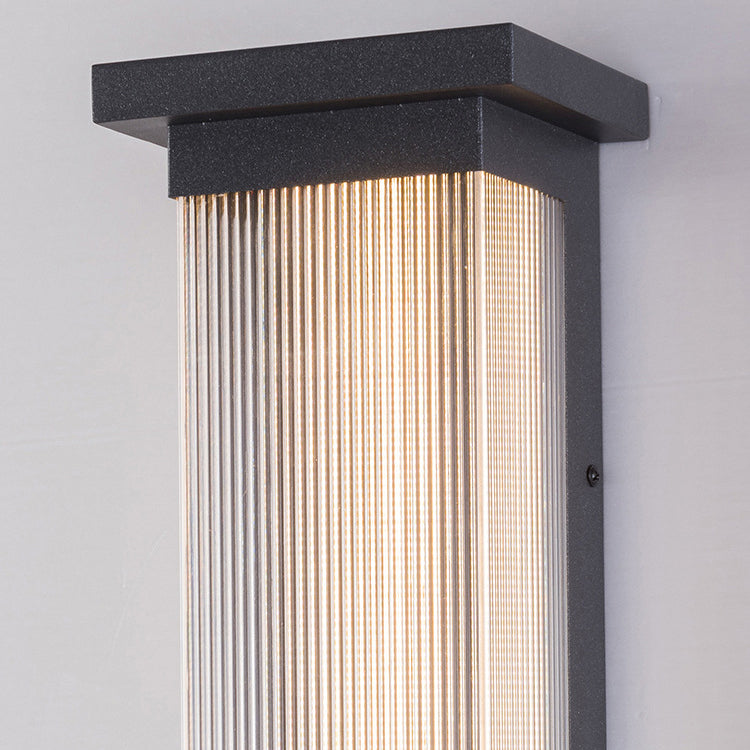 Modern Minimalist Waterproof Striped Rectangle Stainless Steel Acrylic Wall Sconce Lamp For Outdoor Patio Cuvalon