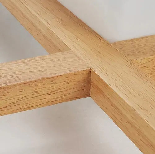 Traditional Japanese Wood Acrylic Square Tatami LED Flush Mount Ceiling Light For Bedroom Cuvalon