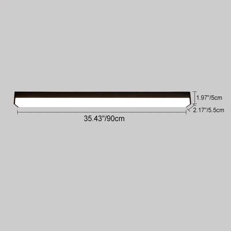 Modern Minimalist Long Rectangle Aluminum PC LED Flush Mount Ceiling Light For Outdoor Patio Cuvalon