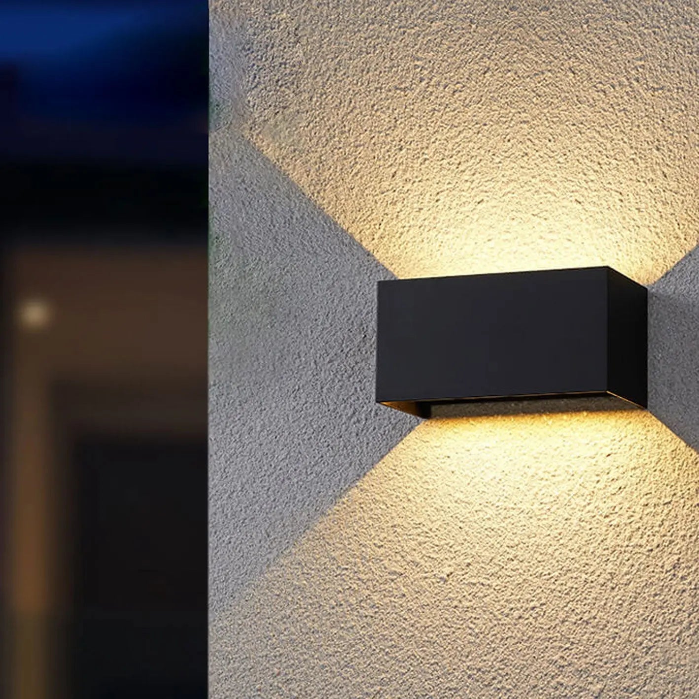 Modern Outdoor Waterproof Rectangular LED Up and Down Illuminated Outdoor Wall Sconce Lamp Cuvalon