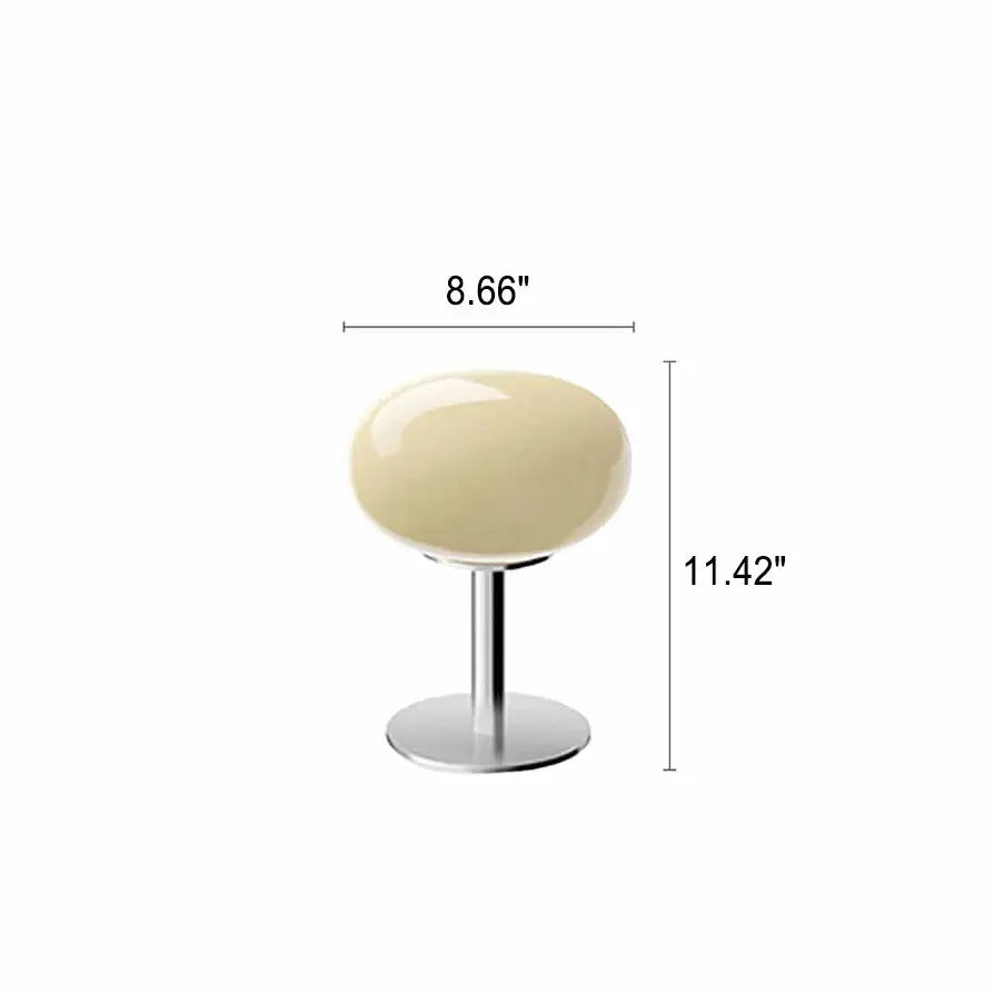 Nordic Vintage Cream Round Glass 1-Light Table Lamp Cuvalon