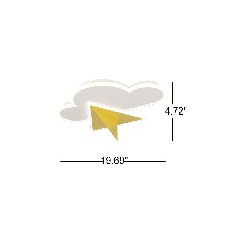 Creative Cartoon Clouds Airplane LED Kids Flush Mount Ceiling Light Cuvalon