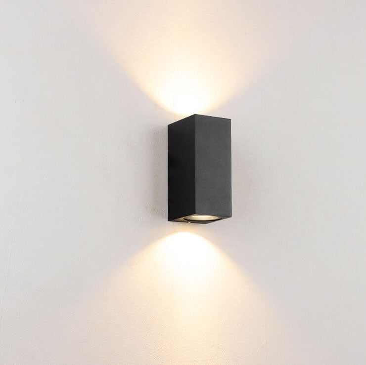 Modern Simple Outdoor Waterproof Aluminum Glass Cylinder 2-Light Wall Sconce Lamp Cuvalon