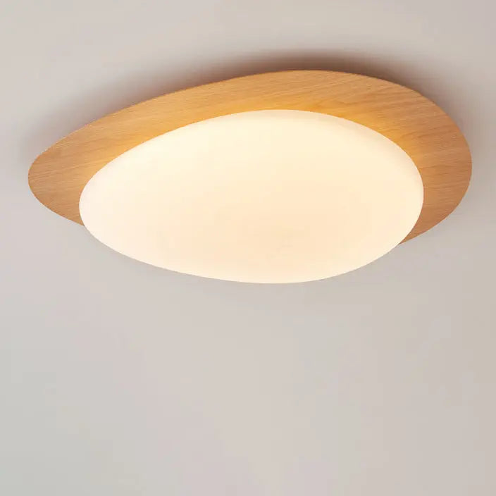 Contemporary Scandinavian Pebble Shape Iron Acrylic LED Flush Mount Ceiling Light For Bedroom Cuvalon