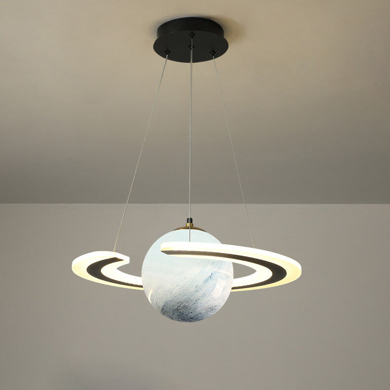 Modern Creative Space Planet Circle Kids LED Chandelier Cuvalon