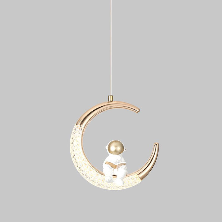 Modern Creative Astronaut Moon LED Kids Pendant Light Cuvalon