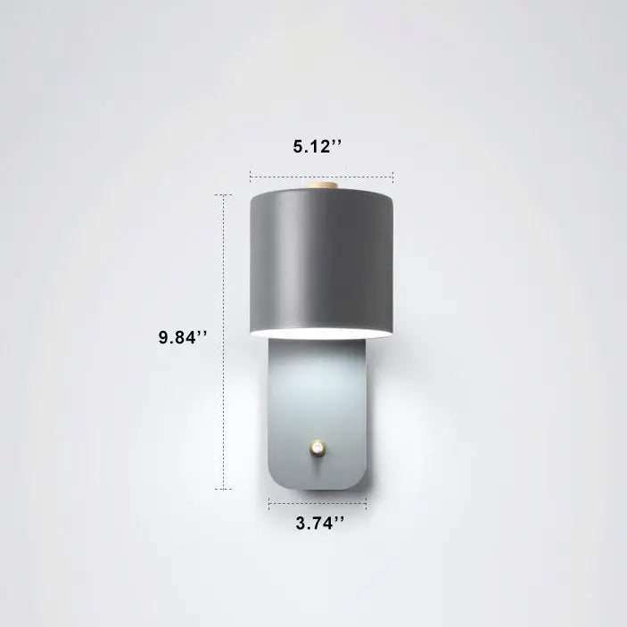 Nordic Macaron Cylinder Shape Rotatable 1-Light Wall Sconce Lamps Cuvalon