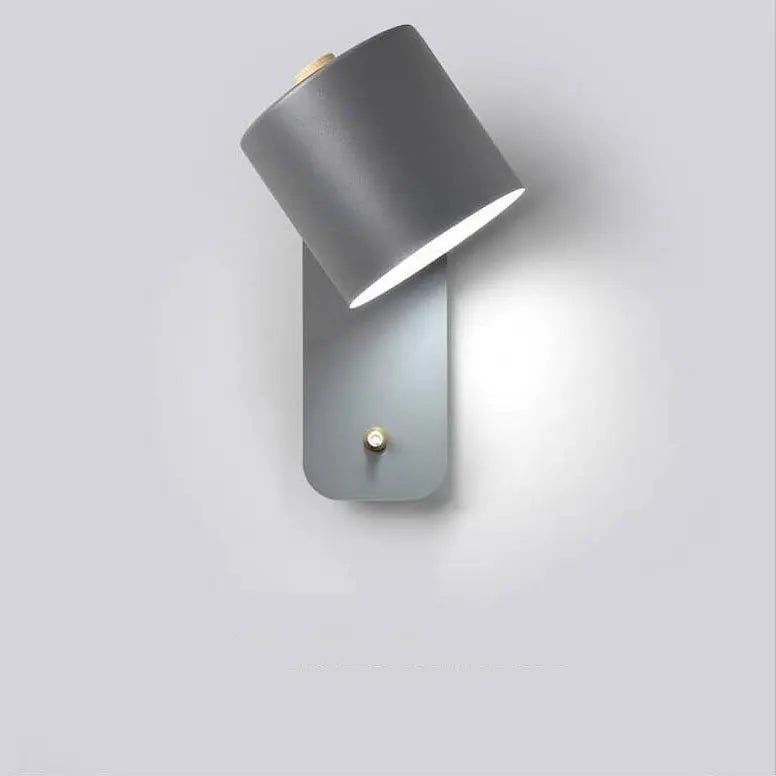 Nordic Macaron Cylinder Shape Rotatable 1-Light Wall Sconce Lamps Cuvalon