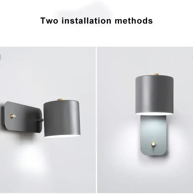 Nordic Macaron Cylinder Shape Rotatable 1-Light Wall Sconce Lamps Cuvalon