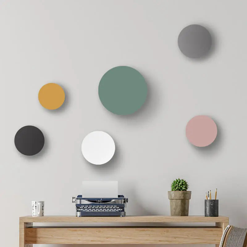 Modern Minimalist Colorful Round Iron LED Wall Sconce Lamp Cuvalon