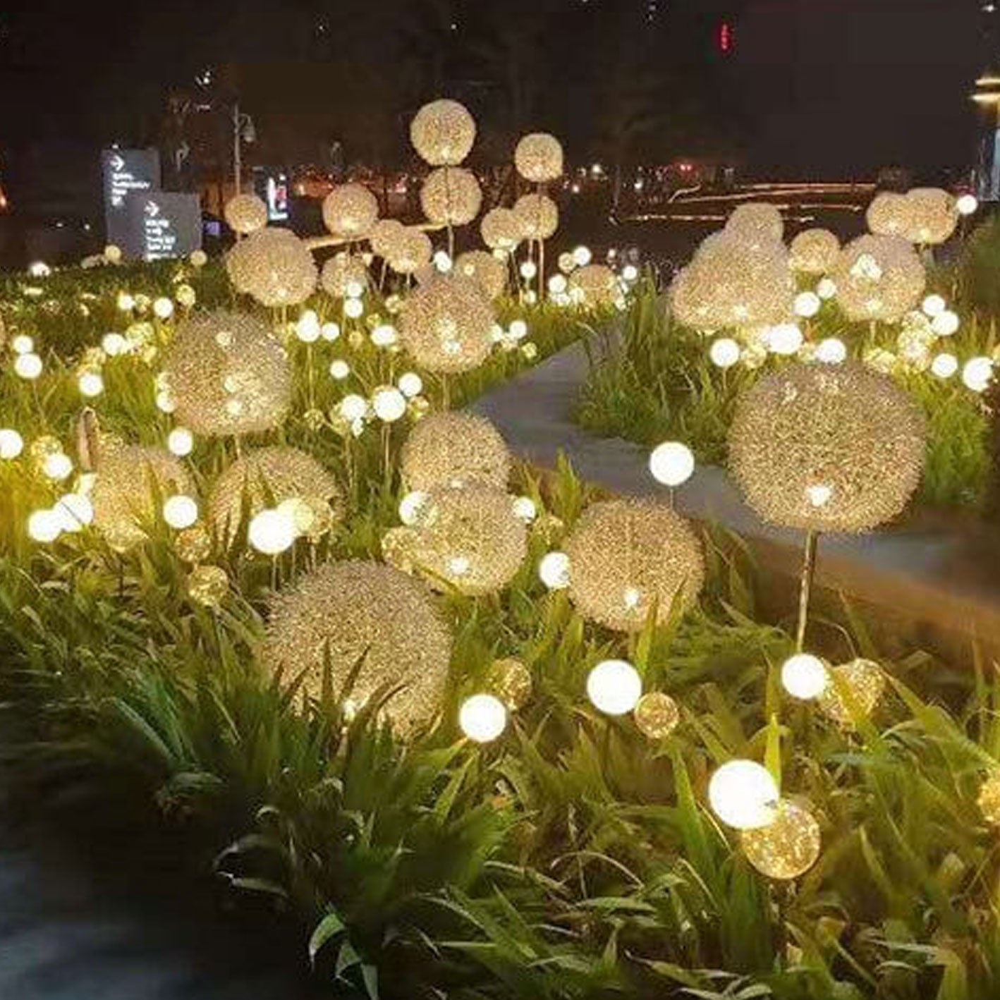 Solar Dandelion Aluminum Wire Globe Light LED Outdoor Waterproof Luminous Garden Insert Ground Landscape Light Cuvalon