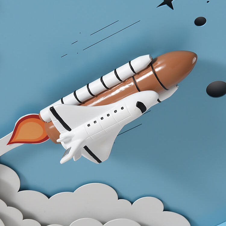 Modern Creative Cartoon Rocket Round LED Kids Flush Mount Ceiling Light Cuvalon