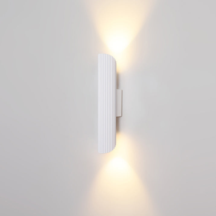 Modern Minimalist Cylinder Stripe Iron Aluminum LED Wall Sconce Lamp For Bedroom Cuvalon