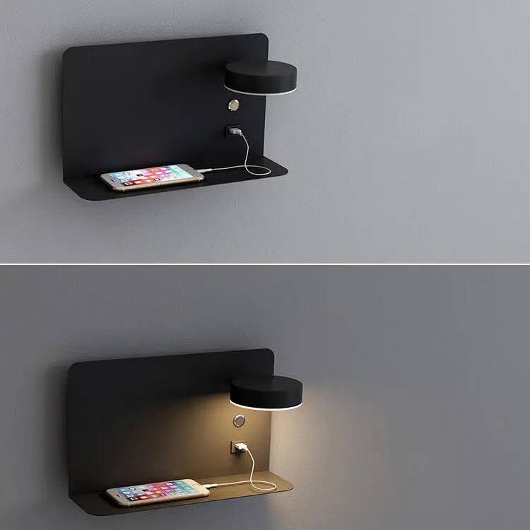 Modern Iron Square LED USB Rechargeable Wall Sconce Lamp Cuvalon