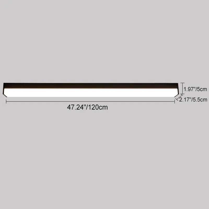 Modern Minimalist Long Rectangle Aluminum PC LED Flush Mount Ceiling Light For Outdoor Patio Cuvalon