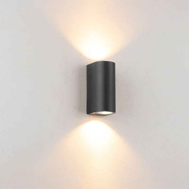 Modern Simple Outdoor Waterproof Aluminum Glass Cylinder 2-Light Wall Sconce Lamp Cuvalon