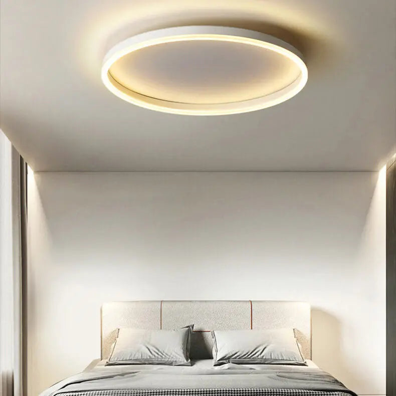 Nordic Minimalist Circle Ring Iron Acrylic LED Flush Mount Ceiling Light Cuvalon