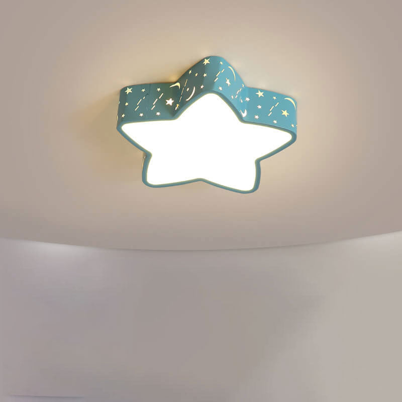 Cartoon Creative Star Shape LED Flush Mount Ceiling Light Cuvalon