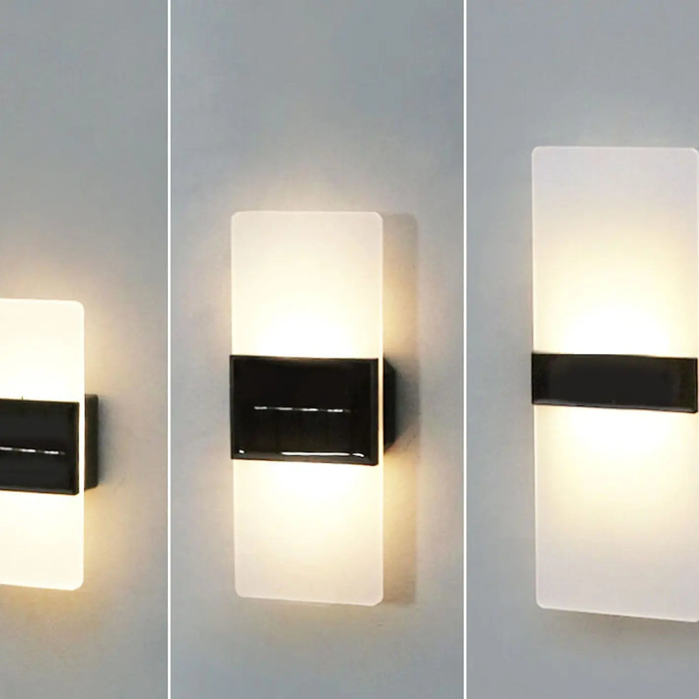 Courtyard Waterproof Acrylic LED Solar Wall Sconce Lamp Outdoor Light Cuvalon