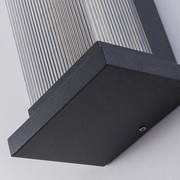 Modern Minimalist Waterproof Striped Rectangle Stainless Steel Acrylic Wall Sconce Lamp For Outdoor Patio Cuvalon