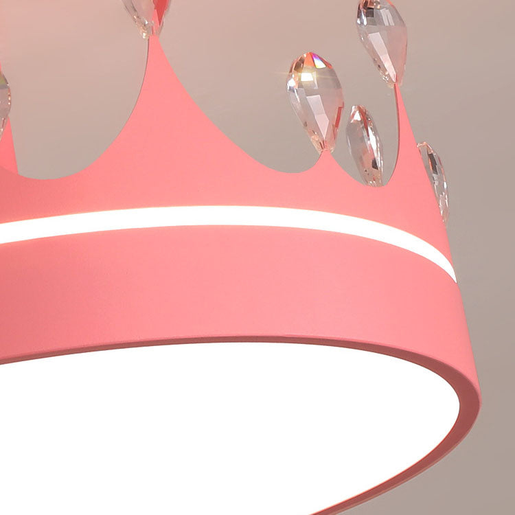 Cartoon Creative Crown LED Kids Semi-Flush Mount Ceiling Light Cuvalon