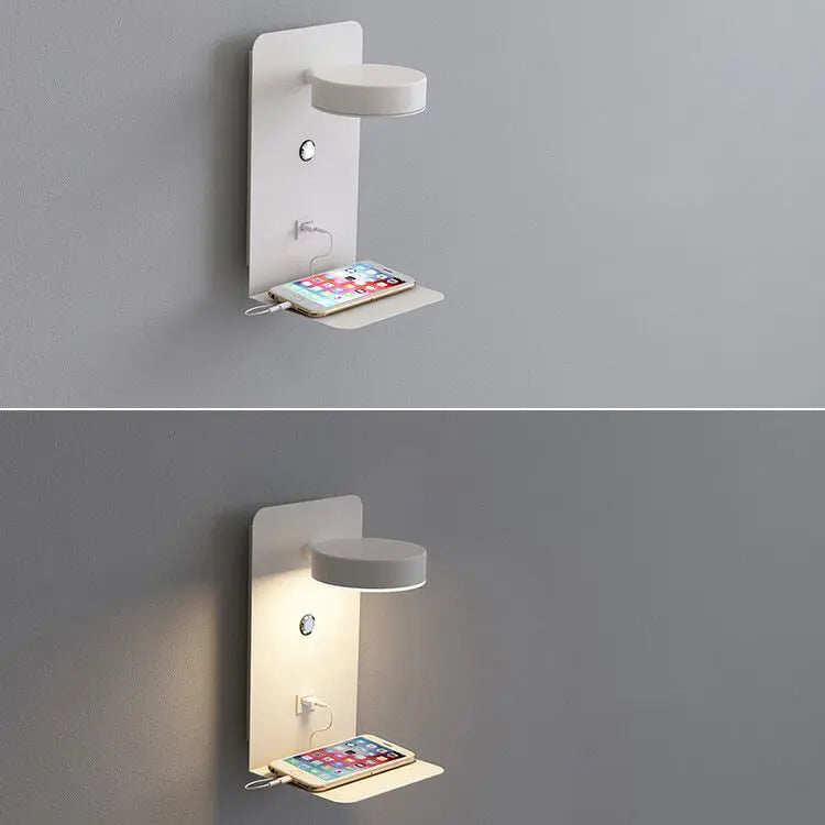 Modern Iron Square LED USB Rechargeable Wall Sconce Lamp Cuvalon