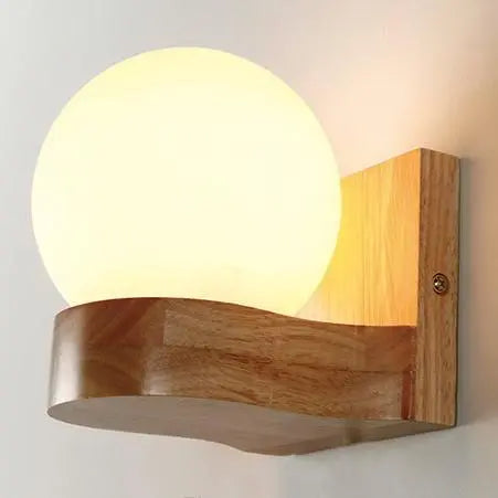 Nordic Modern Solid Wood Ball 1/2 Lights Wall Sconce Lamp Cuvalon