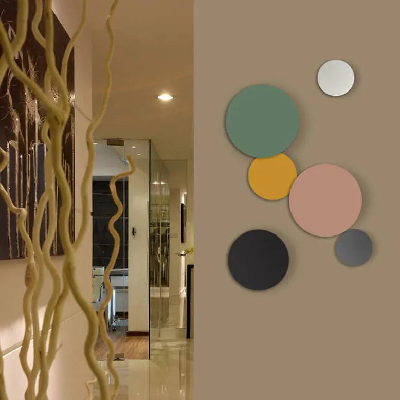 Modern Minimalist Colorful Round Iron LED Wall Sconce Lamp Cuvalon