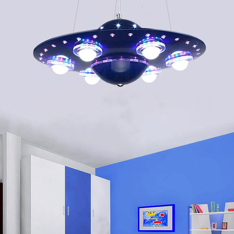 Creative Cartoon UFO Flying Saucer LED Kids Chandelier Cuvalon