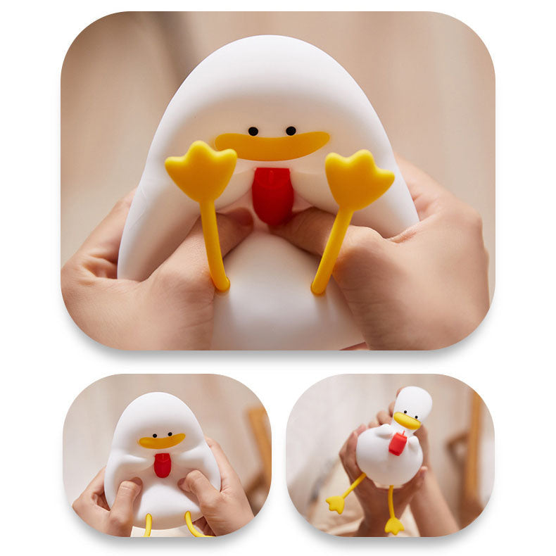 Creative Cartoon Silicone Duck Pat  LED Night Light Table Lamp Cuvalon