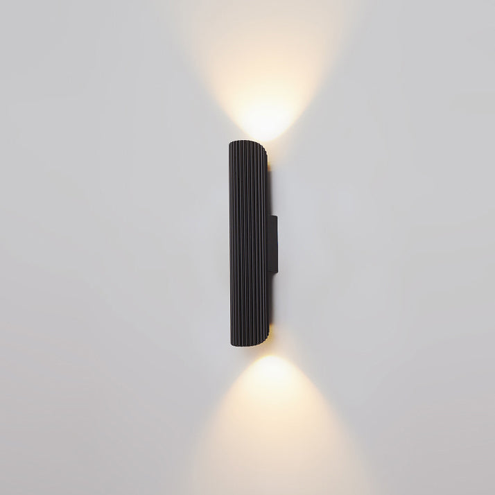 Modern Minimalist Cylinder Stripe Iron Aluminum LED Wall Sconce Lamp For Bedroom Cuvalon