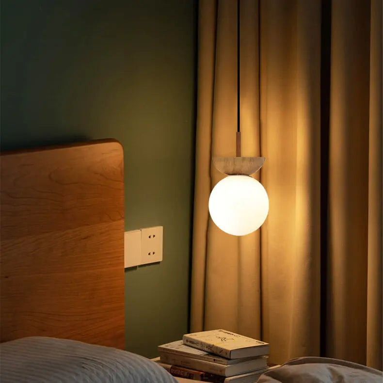 Modern Minimalist Glass Iron Orb 1-Light Semi-Flush Mount Light/Pendant Light for Living Room Cuvalon