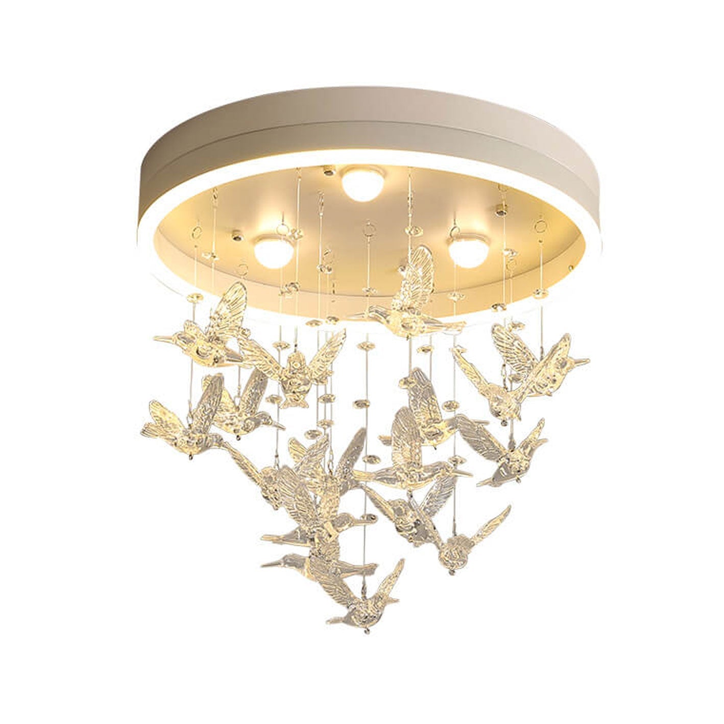 Modern Creative Cartoon Round Bird / Skirt Hanging LED Flush Mount Ceiling Light Cuvalon