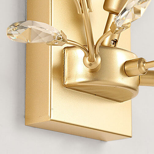Modern Creative Light Luxury Crystal Leaf 1-Light Wall Sconce Lamp Cuvalon