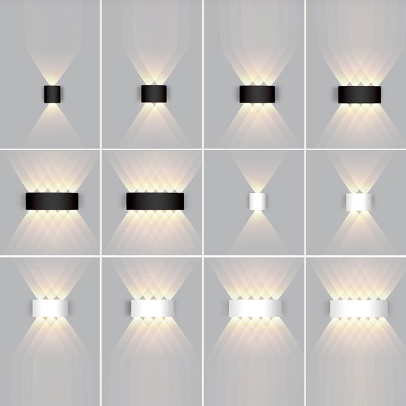 Modern Minimalist Waterproof Cylinder Rectangular Aluminium Iron Acrylic LED Wall Sconce Lamp For Outdoor Patio Cuvalon