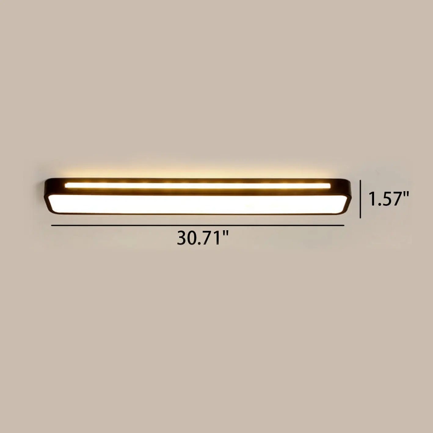 Nordic Minimalist Long LED Flush Mount Ceiling Light Cuvalon