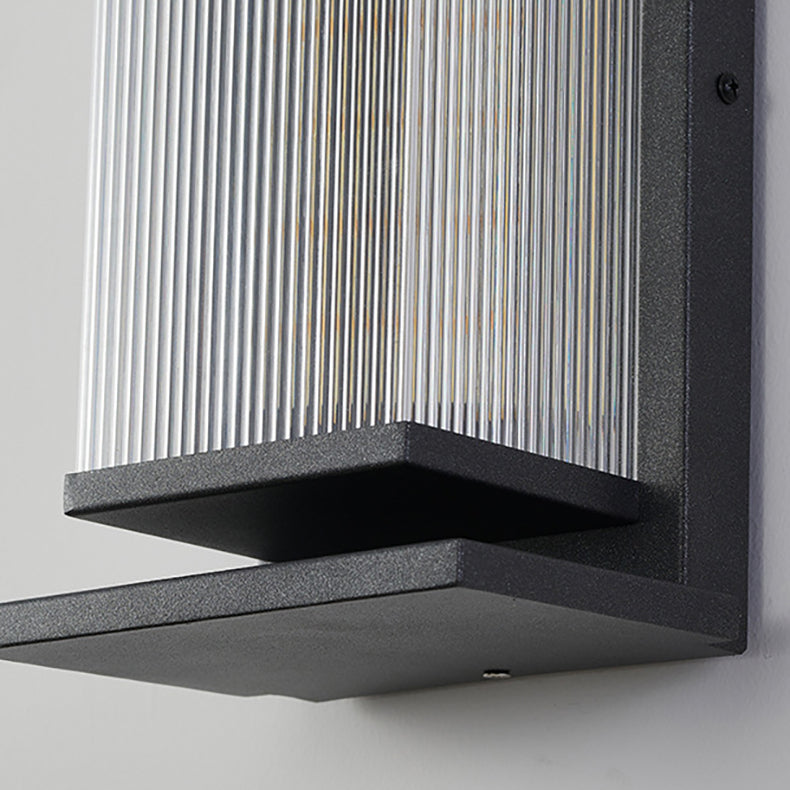 Modern Minimalist Waterproof Rectangular Stainless Steel Acrylic LED Wall Sconce Lamp For Outdoor Patio Cuvalon