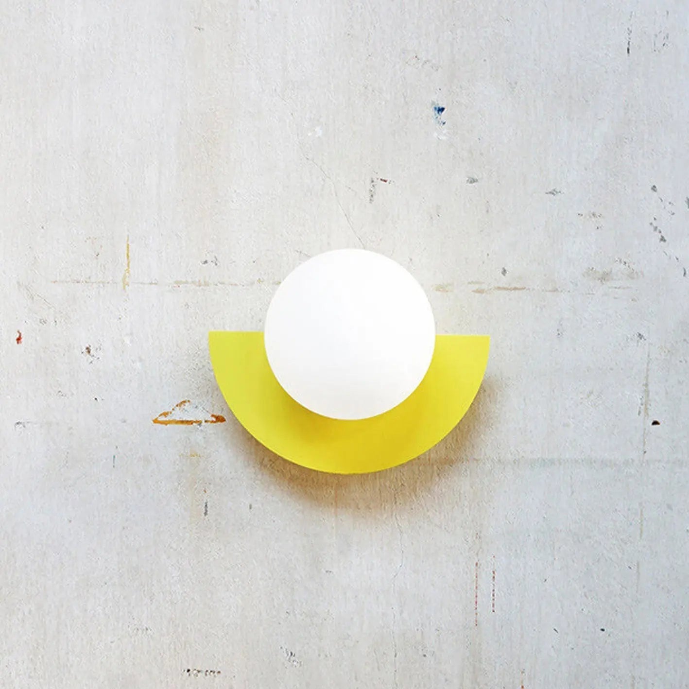 Modern Minimalist Glass Spherical Colorful Semicircle Design 1-Light Wall Sconce Lamp Cuvalon