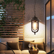 Industrial Vintage Aluminum Cage Glass 1-Light Outdoor Waterproof Pendant Light Cuvalon