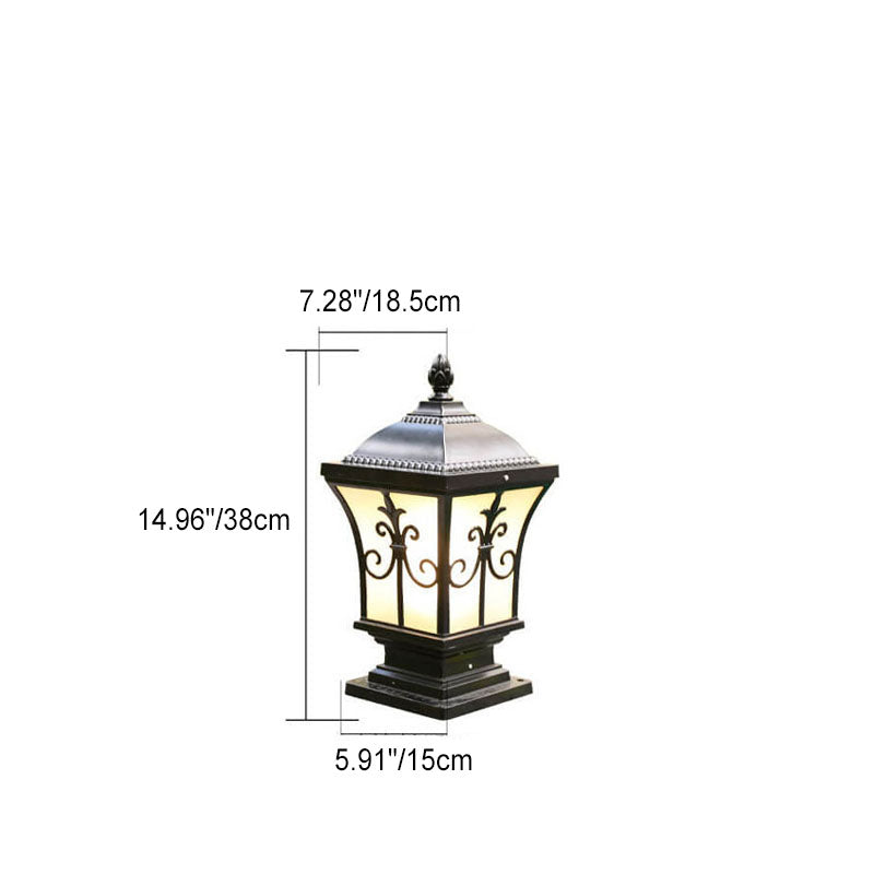Modern Vintage Waterproof Patio Solar Outdoor Column Head Light Cuvalon
