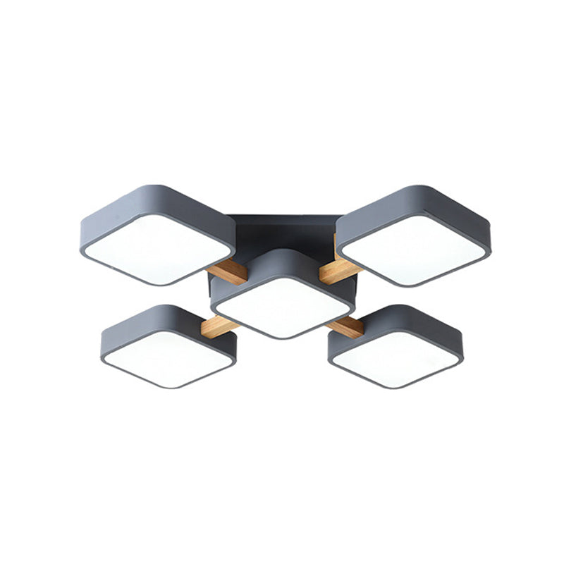 Modern Acrylic Small Cube Combination LED Flush Mount Light Cuvalon